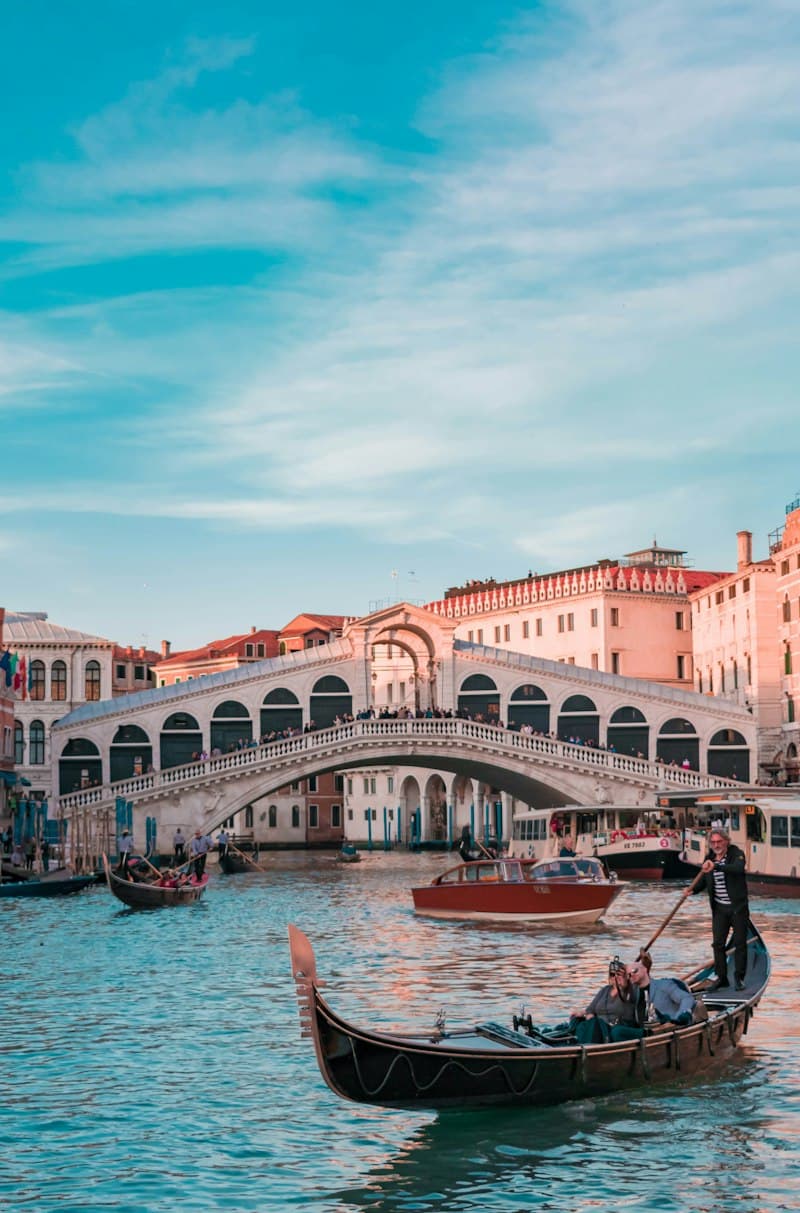 Travelers in historic streets