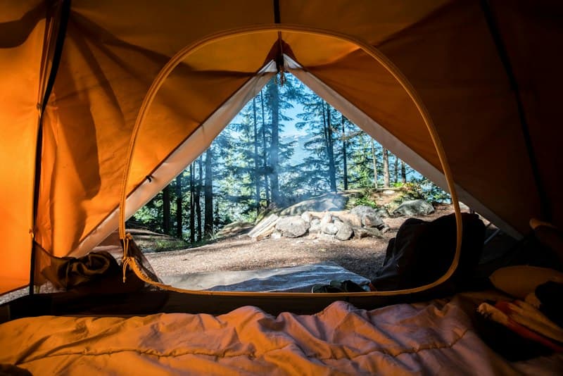 Camp night under open sky
